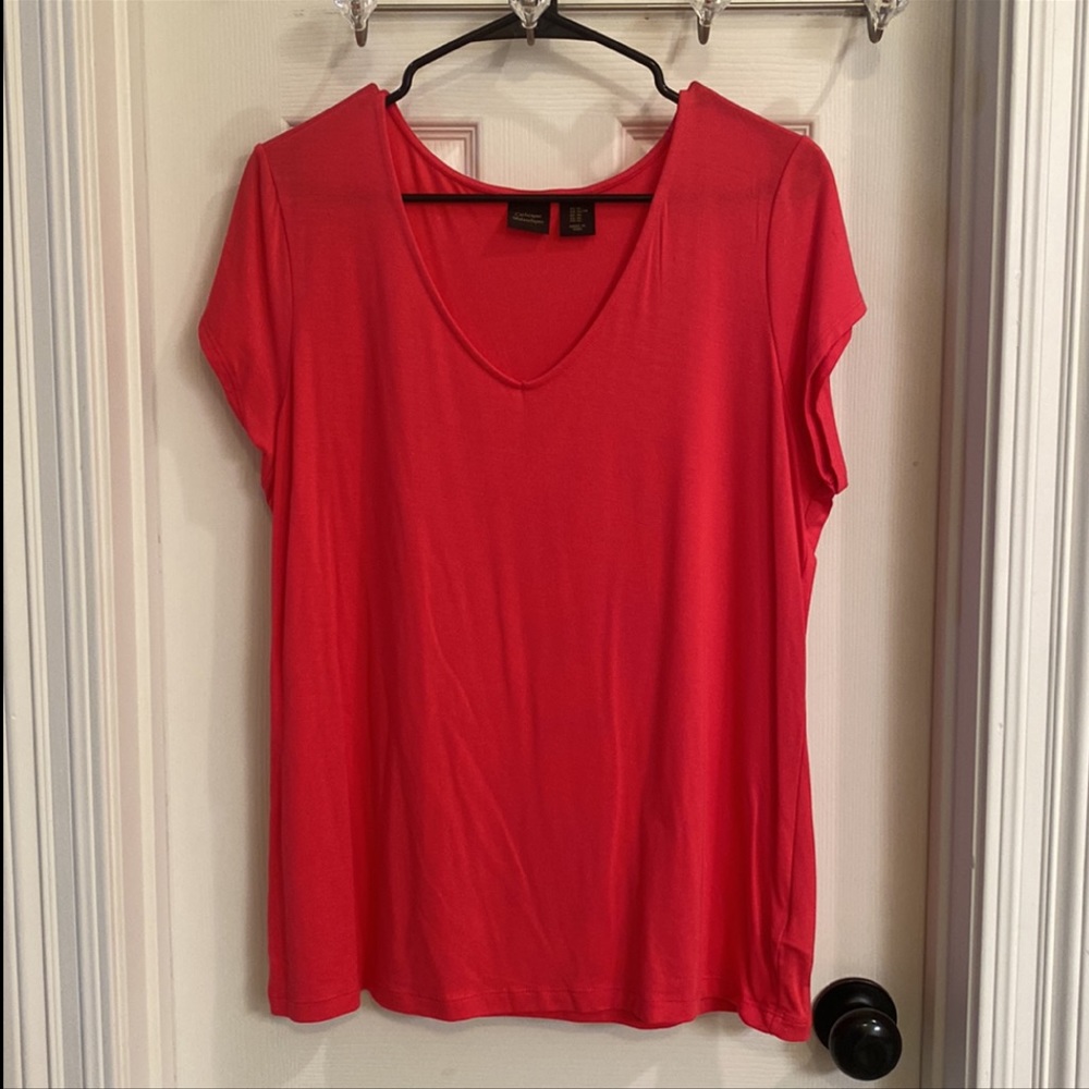 Deep coral pink soft material.